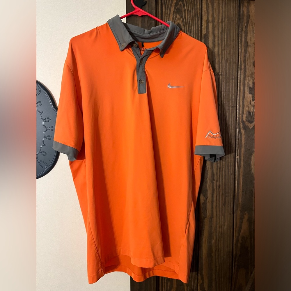 Large Nike Golf shirt Orange Ballyhack Club logo